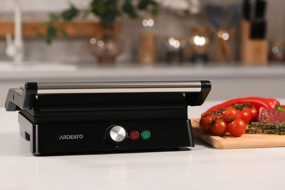 ARDESTO Гриль прижимной GH-1800MB, 1800Вт, раскрытие на 180&deg;, металл, черно-серебристый GH-1800MB фото