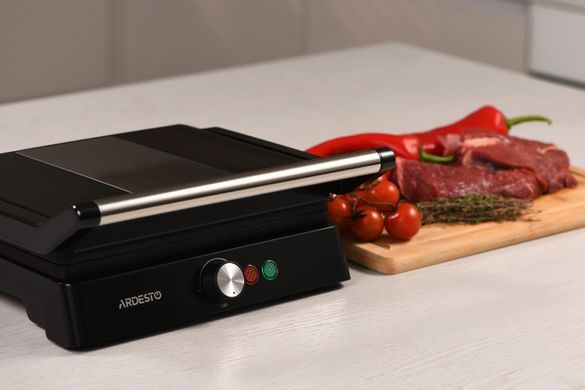 ARDESTO Гриль прижимной GH-1800MB, 1800Вт, раскрытие на 180&deg;, металл, черно-серебристый GH-1800MB фото