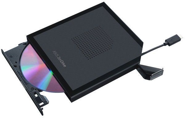 ASUS Привід оптичний портативний SDRW-08V1M-U DVD+-R/RW burner USB Type-C чорний cable-storage design Retail Box Slim 90DD02L0-M29000 фото