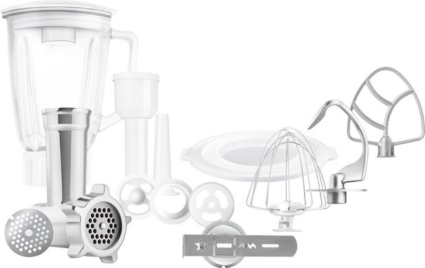 Кухонная машина Sencor STM63XX, 1000Вт, чаша-металл, корпус-пластик, насадок-15, подсветка, белый STM6350WH фото