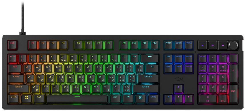 HyperX Клавиатура механическая Alloy Rise 106key, Red, USB-A, EN/UA, RGB, черный 7G7A3AA фото