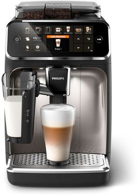 Кофемашина Philips Series 5400, 1.8л, зерно+мол., автомат.капуч, аторец.-12, черный EP5447/90 фото