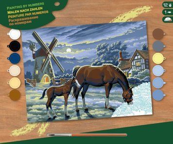 Набор для творчества Sequin Art PAINTING BY NUMBERS SENIOR Вечернее пастбище SA0429 фото