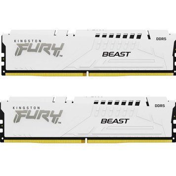 Kingston Пам'ять ПК DDR5 32GB KIT (16GBx2) 5600 FURY Beast White EXPO KF556C36BWEK2-32 фото