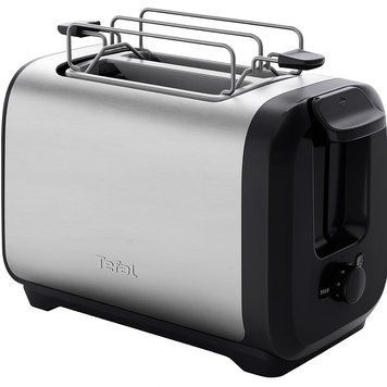 Tefal Тостер Subito 1100Вт, розморожування, щипці, нерж. сталь, чорний