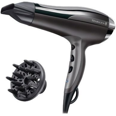 Remington Фен Pro-Air Turbo, 2400Вт, 3 режими, дифузор,турмалинова іоніз-я, хол. обдув, чорний D5220 фото