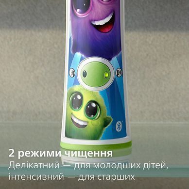 Philips Щітка зубна електр. Philips, Sonicare For Kids, 62т. колив/хв, насадок-2, світло-зелений HX6352/11 фото