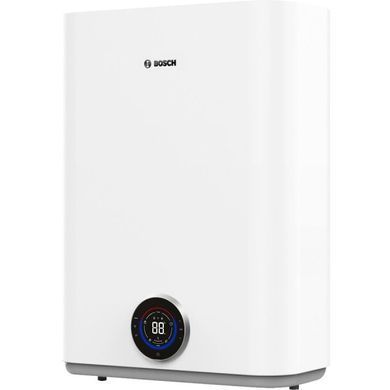 Bosch Водонагрівач електр. BOSCH плаский слім Tronic 5500iT, 80л, 1.5кВт, ун. монтаж, електр. кер-ння, Wi-Fi, B, білий