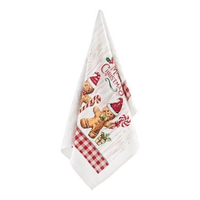 ARDESTO Kitchen towel set Christmas Gingerbread 38х63cm, 2pcs, 100% cotton, red
