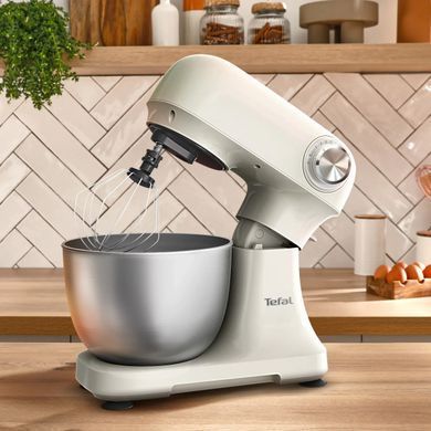 Tefal Tefal planetary mixer Bake Easy 500W, nozzles-3 beaters, bowl-stainless steel, 3.5L, white QB140AF0 фото