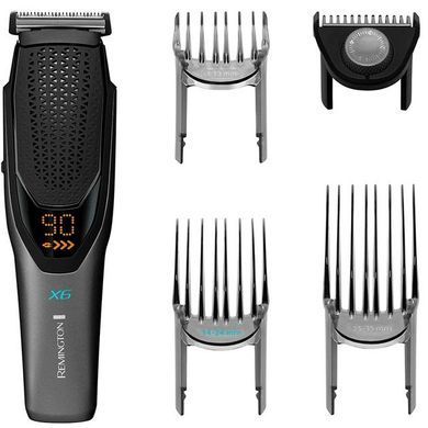 Remington Машинка для стрижки Power X Series X6, сеть+акум., насадок-4, сталь, чорно-серый HC6000 фото