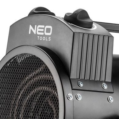 Neo Tools Тепловая пушка электрическая, 2кВт, 50м кв, 330м куб/ч, нагрев. элемент - нерж. сталь, IPX4, чёрный 90-067 фото