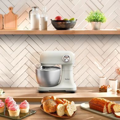 Tefal Tefal planetary mixer Bake Easy 500W, nozzles-3 beaters, bowl-stainless steel, 3.5L, white QB140AF0 фото