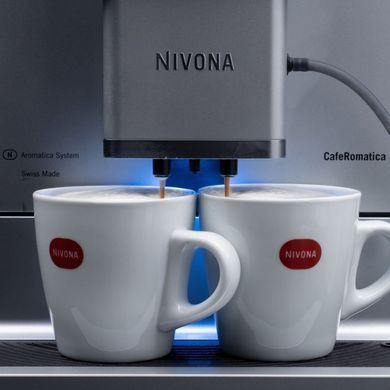 Кофемашина Nivona CafeRomatica, 2,2л, зерно+мол., зерно+мол., авторецептов -18, сенсорное управл., черно-серебристый NICR970 фото