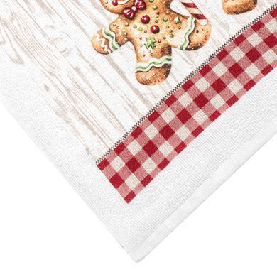 ARDESTO Kitchen towel set Christmas Gingerbread 38х63cm, 2pcs, 100% cotton, red