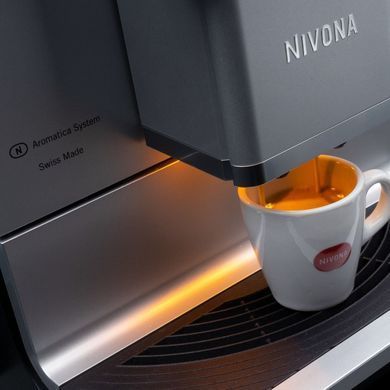 Кофемашина Nivona CafeRomatica, 2,2л, зерно+мол., зерно+мол., авторецептов -18, сенсорное управл., черно-серебристый NICR970 фото