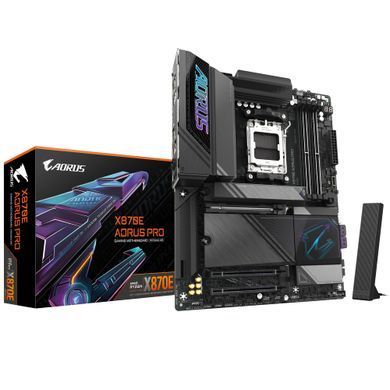 Gigabyte Материнская плата X870E AORUS PRO sAM5 X870 4xDDR5 M.2 HDMI DP Wi-Fi BT ATX X870E_AORUS_PRO фото