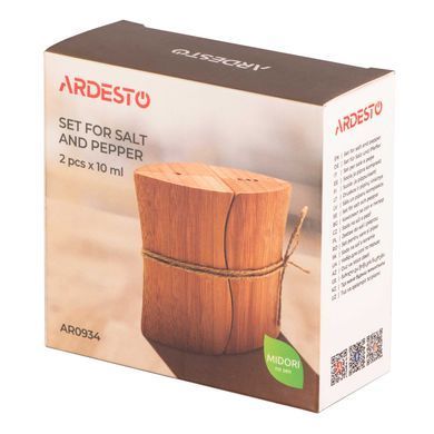 ARDESTO Набір для солі та перцю Midori, 2 предмети, 10мл, 9.5х4х9см, бамбук, пластик AR0934 фото