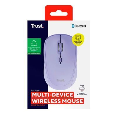 Trust Миша Trust Yvi+ Compact Multi-Device, WL/BT/USB-A, фіолетовий 25583_TRUST фото