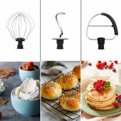 Tefal Tefal planetary mixer Bake Easy 500W, nozzles-3 beaters, bowl-stainless steel, 3.5L, white QB140AF0 фото