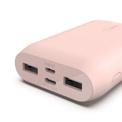 Belkin Портативное зарядное устройство 10000mAh, 15W Dual USB-A, USB-C, rose gold BPB011BTRG фото