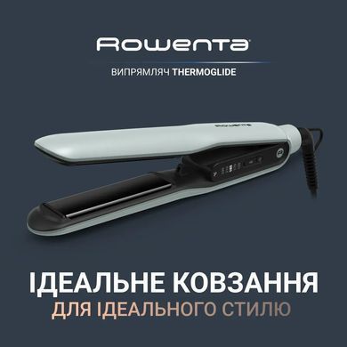 Rowenta Випрямитель Thermoglide, темп.режимов-5, 150-230С, дисплей, ионизация, титан, светло-зеленый SF5120E0 фото