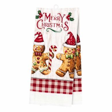 ARDESTO Kitchen towel set Christmas Gingerbread 38х63cm, 2pcs, 100% cotton, red