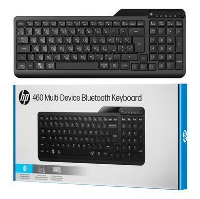 HP Клавіатура мембранна HP 460 Multi-Device key, BT, EN/UK, чорний 7N7B8AA фото