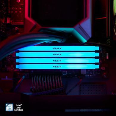 Kingston Пам'ять ПК Kingston DDR4 8GB 3200 FURY Beast RGB KF432C16BB2A/8WP фото