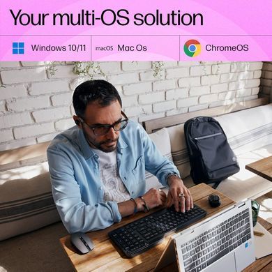HP Клавіатура мембранна HP 460 Multi-Device key, BT, EN/UK, чорний 7N7B8AA фото