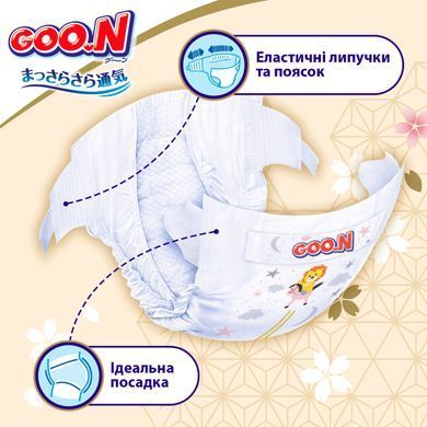 Підгузки GOO.N Premium Soft для дітей 5-9 kg (розмір 3(M), на липучках, унісекс, 128 шт.) F1010101-154-2 фото
