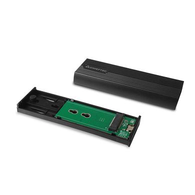 Chieftec Портативний корпус до SSD CEB-M2C-TL PCIe NVMe/SATA M.2 2230/2242/2260/2280 USB3.2 Gen2 Type-C Tool-Less Aluminum CEB-M2C-TL фото