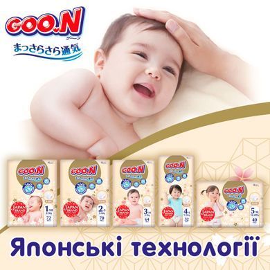 Підгузки GOO.N Premium Soft для дітей 5-9 kg (розмір 3(M), на липучках, унісекс, 128 шт.) F1010101-154-2 фото