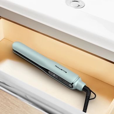 Rowenta Випрямитель Thermoglide, темп.режимов-5, 150-230С, дисплей, ионизация, титан, светло-зеленый SF5120E0 фото