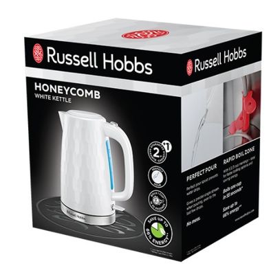 Електрочайник Russell Hobbs Honeycomb, 1.7л, пластик , білий 26050-70 фото
