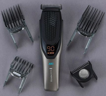 Remington Машинка для стрижки Power X Series X6, сеть+акум., насадок-4, сталь, чорно-серый HC6000 фото