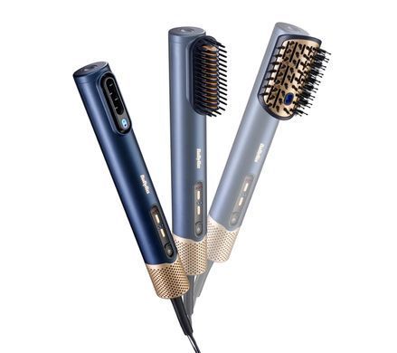 BaByliss Стайлер Air Wand, 1600Вт, темп.режимов-3, ионизация двойная, 2 насадки, синий AS6550E фото