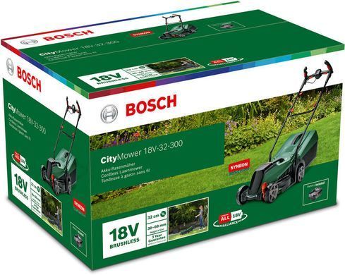 Bosch Газонокосарка акумуляторна CityMower 18V-32-300 18В акб 1х4А&middot;год 31л 30-60мм 9.4кг 0.600.8B9.A07 фото
