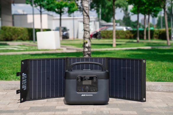 2E Портативна сонячна панель, 60 Вт зарядний пристрій, DC, USB-С PD18W, USB-A 24W 2E-LSFC-60 фото