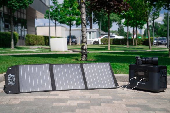 2E Портативна сонячна панель, 60 Вт зарядний пристрій, DC, USB-С PD18W, USB-A 24W 2E-LSFC-60 фото