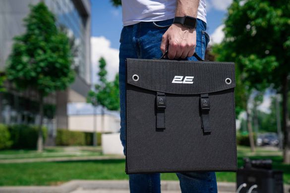 2E Портативна сонячна панель, 60 Вт зарядний пристрій, DC, USB-С PD18W, USB-A 24W 2E-LSFC-60 фото