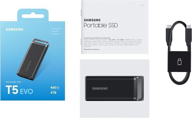 Samsung Портативный SSD 4TB USB 3.2 Gen 1 Type-C T5EVO Shield MU-PH4T0S/EU фото