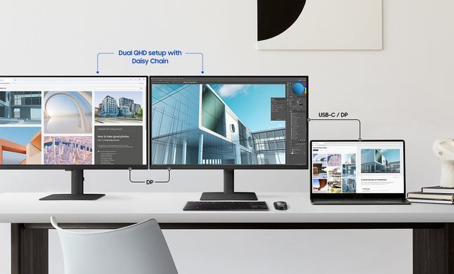 Samsung Монітор Samsung 27" S60UD HDMI, DP, USB, USB-C, MM, IPS, 2560x1440, 100Hz, 1ms LS27D604UAIXUA фото