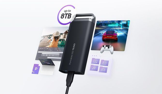 Samsung Портативный SSD 4TB USB 3.2 Gen 1 Type-C T5EVO Shield MU-PH4T0S/EU фото