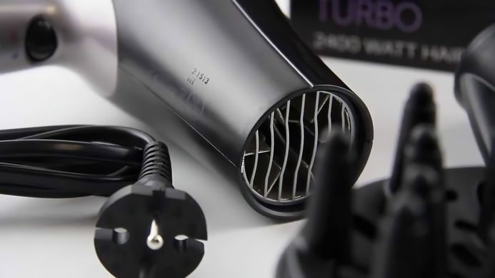 Remington Фен Pro-Air Turbo, 2400Вт, 3 режими, дифузор,турмалинова іоніз-я, хол. обдув, чорний D5220 фото