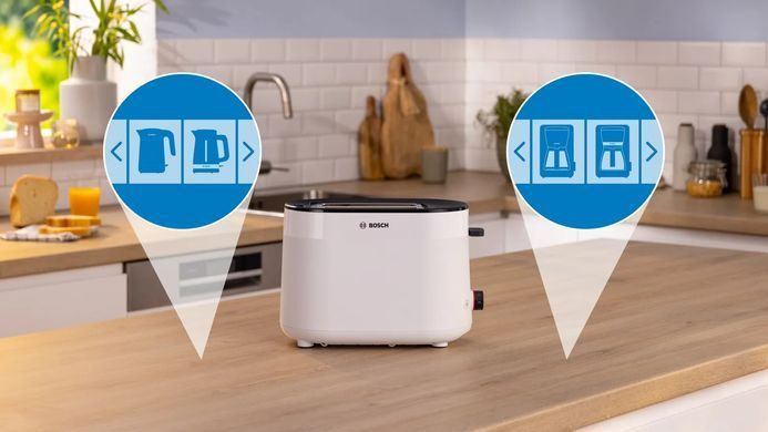 Bosch Тостер Bosch 950Вт, пластик, білий