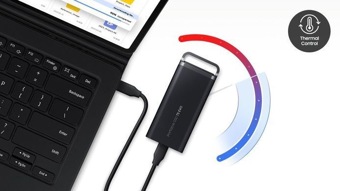 Samsung Портативный SSD 4TB USB 3.2 Gen 1 Type-C T5EVO Shield MU-PH4T0S/EU фото