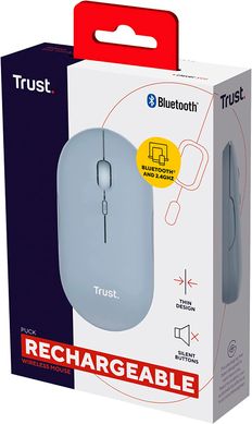 Мышь Trust Puck Rechargeable Ultra-Thin BT WL Silent Blue 24126_TRUST фото