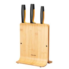 Набор ножей Fiskars Functional Form с бамбуковой подставкой, 3 шт 1057553 фото