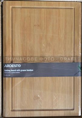 ARDESTO Дошка кухонна з жолобом Midori, 40х28х1.5см, бамбук AR1440BA фото